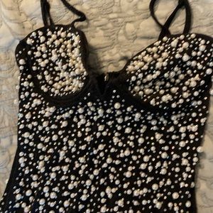Pearl and rhinestone embellished dress size small